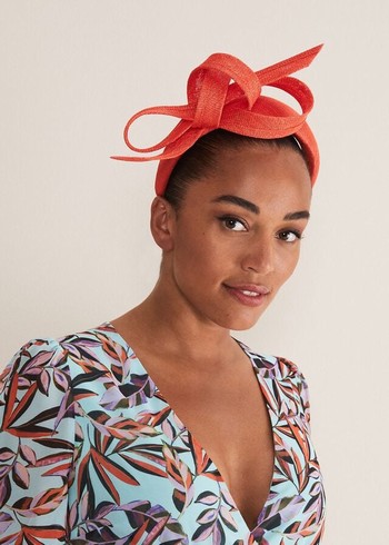 Phase Eight Orange Bow Hats Red USA | 2618043-VO